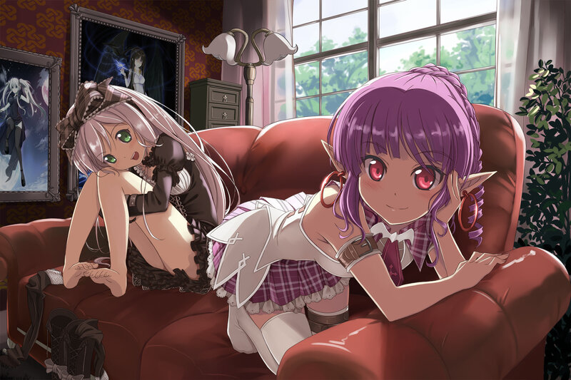 Two Anime Girls on Couch