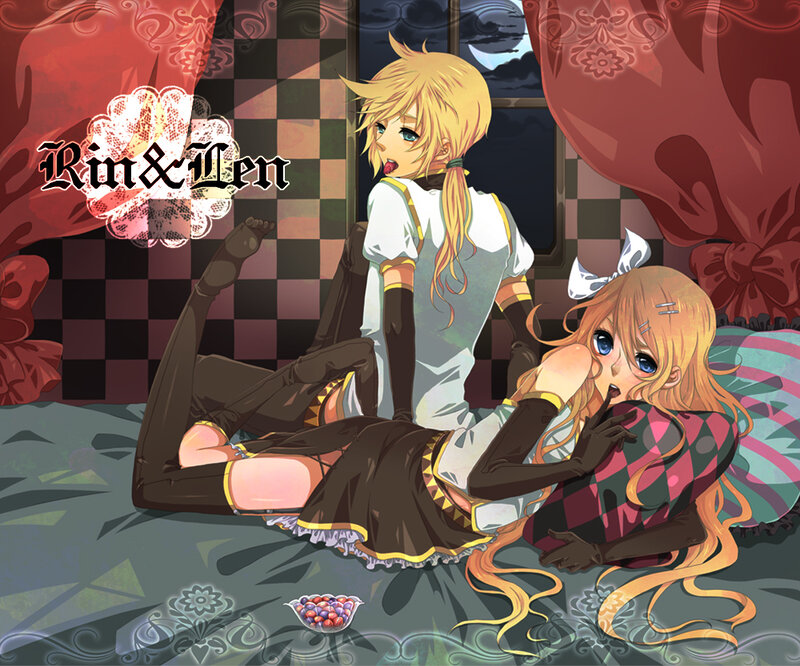 Two Anime Girls on Floor — Red
