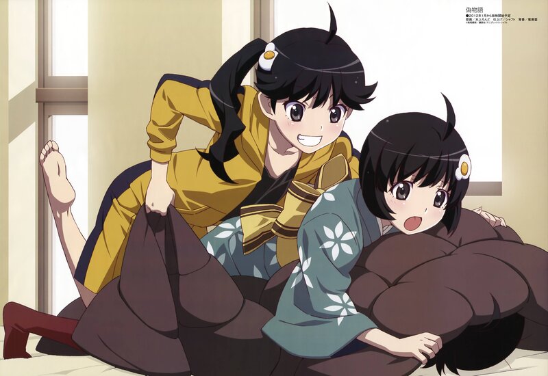 Two Anime Girls on Floor — Yellow