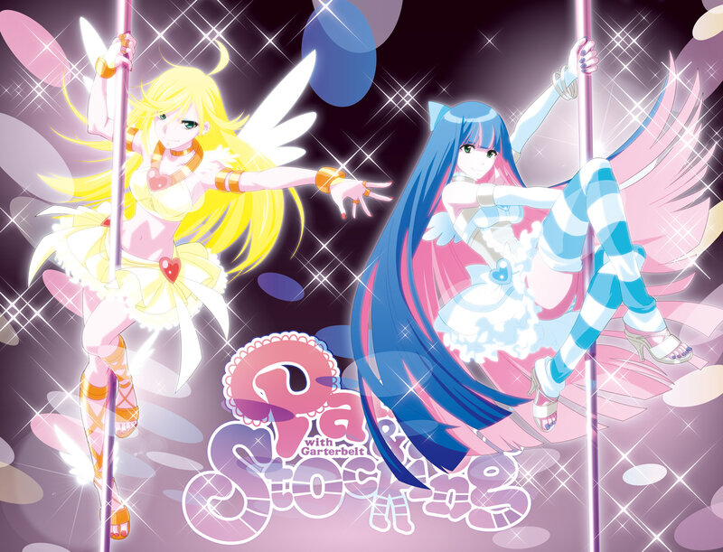 Two Anime Girls on Poles — Pink