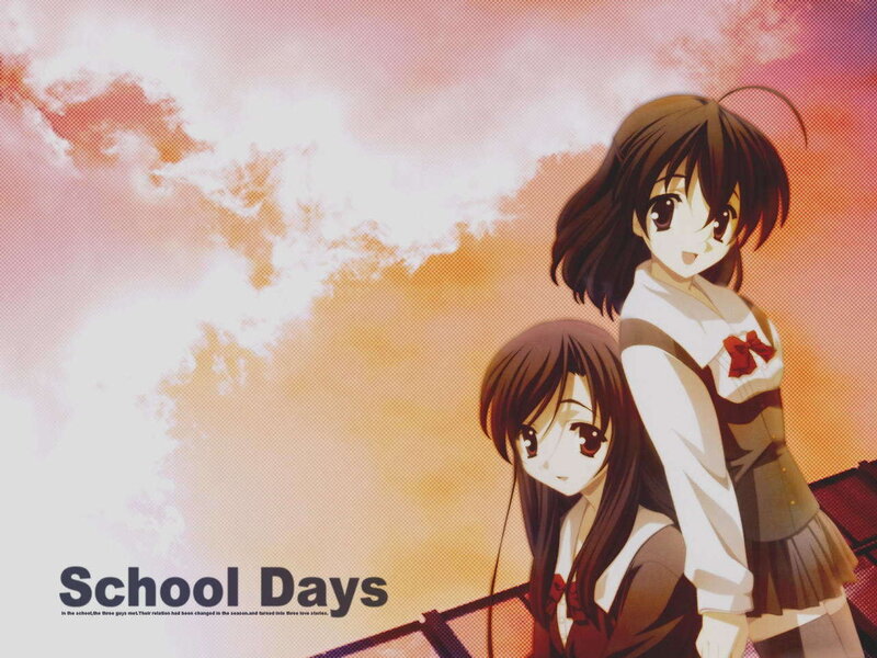 Two Anime Girls on Rooftop