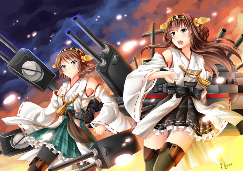 Two Anime Girls on Ship — Orange