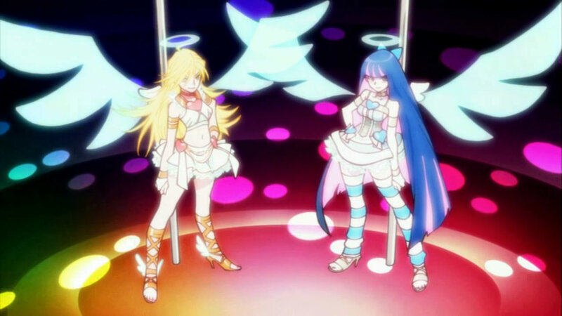 Two Anime Girls on Stage — Blue, Dramatic