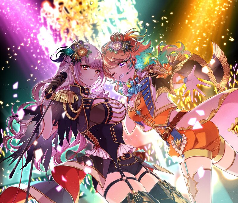 Two Anime Girls on Stage — Pink, Dramatic