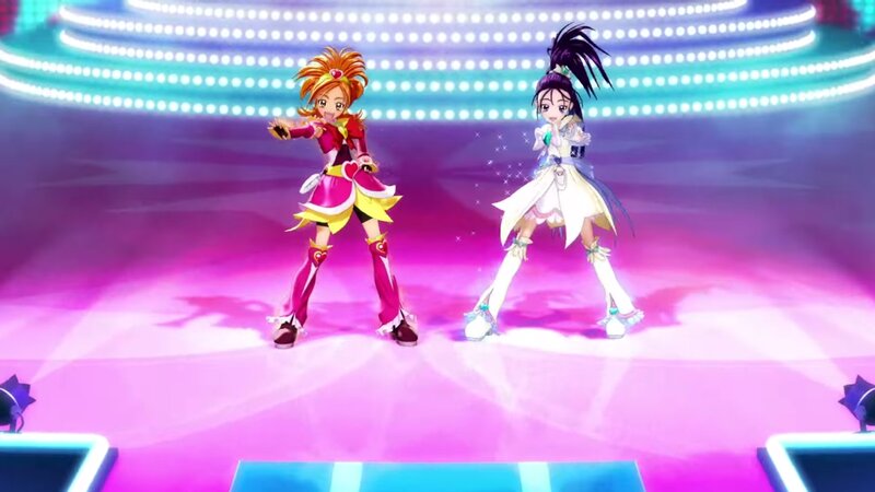 Two Anime Girls on Stage — Pink
