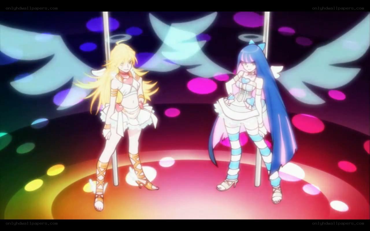 two anime girls on stage
