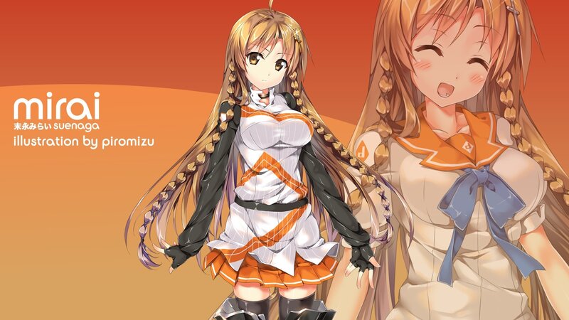 Two Anime Girls — Orange, Cheerful, Sunset