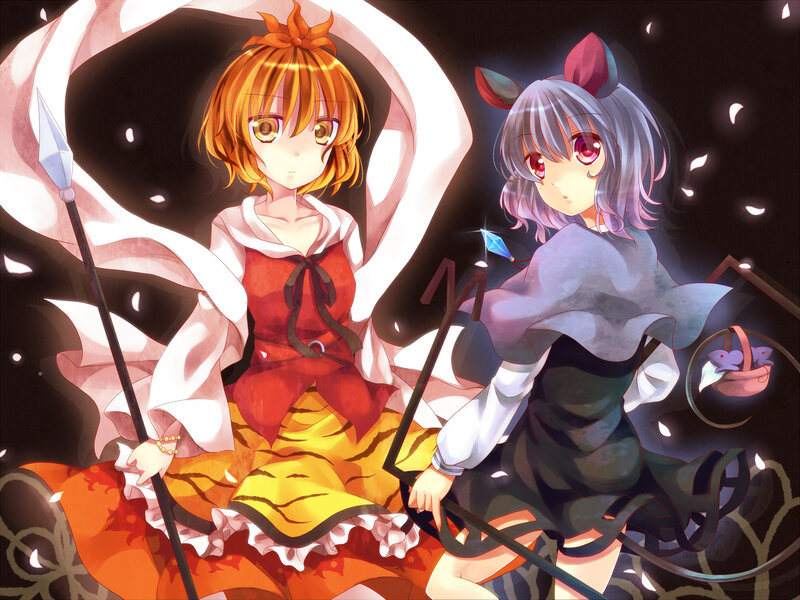 Two Anime Girls — Orange, Dramatic, Night