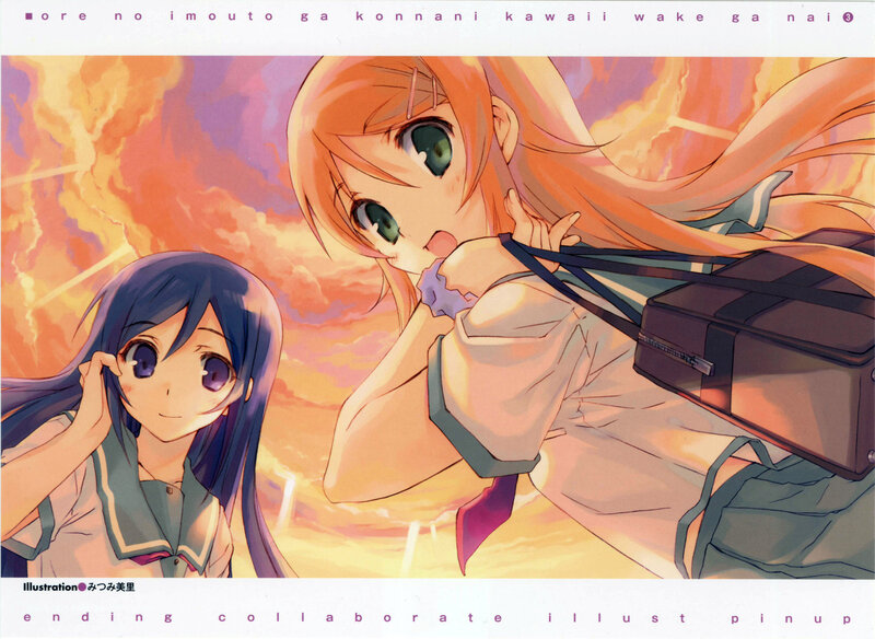 Two Anime Girls — Orange, Dramatic, Sunset, School Uniforms
