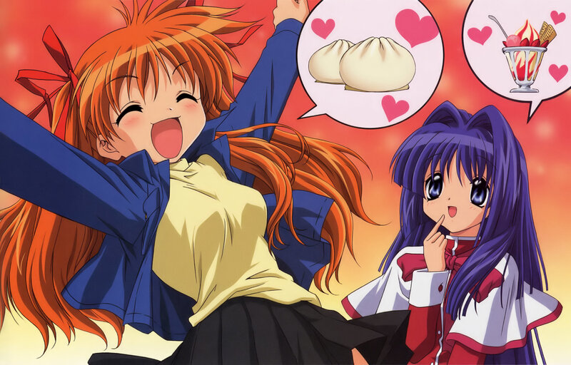 Two Anime Girls — Orange, Joyful