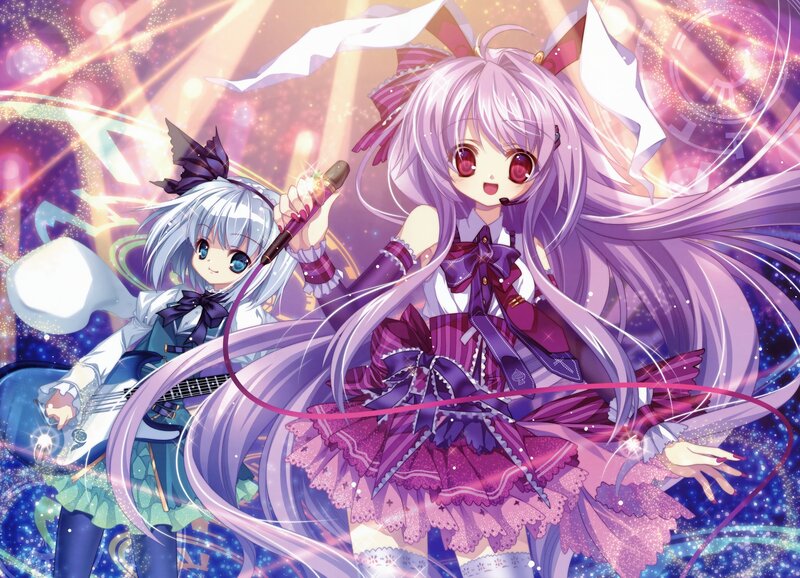 Two Anime Girls Performing — Purple
