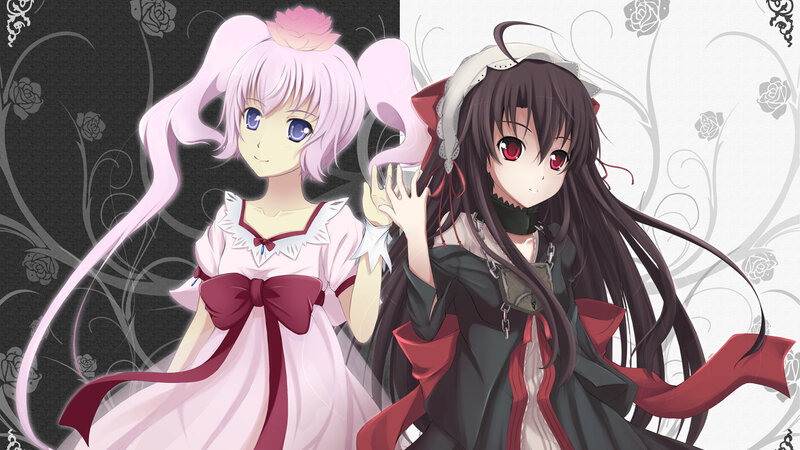 Two Anime Girls — Pink, Calm, Roses