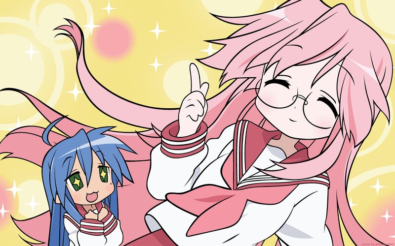 Two Anime Girls — Pink, Cheerful, Afternoon, School Uniforms