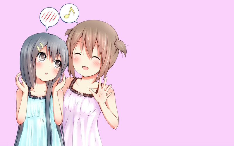 Two Anime Girls — Pink, Cheerful