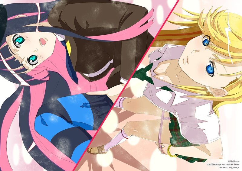 Two Anime Girls — Pink, Dramatic, Anime Art