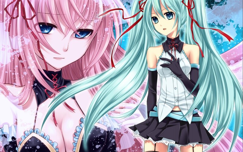 Two Anime Girls — Pink, Dramatic, Long Hair