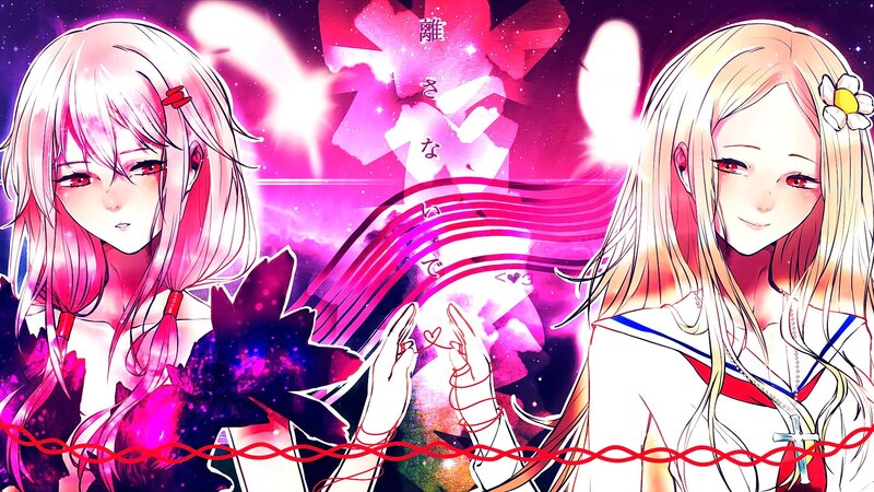 Two Anime Girls — Pink, Dramatic, Night, Sailor Uniform