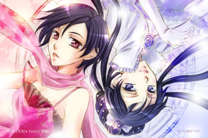 Two Anime Girls — Pink, Dramatic, Scarf