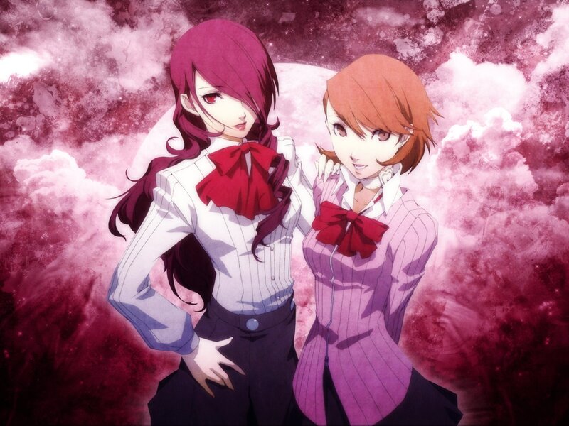 Two Anime Girls — Pink, Dramatic, School Uniforms