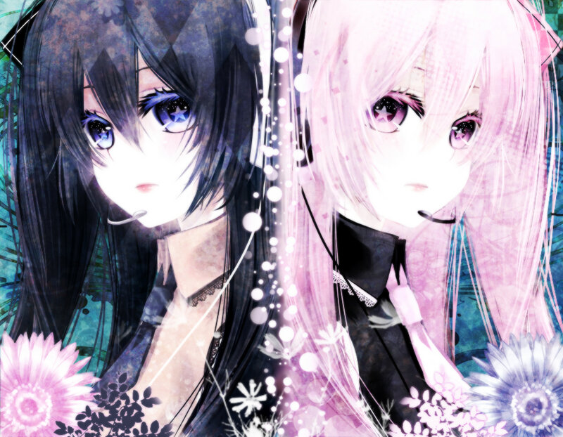 Two Anime Girls — Pink, Dreamy, Digital Art