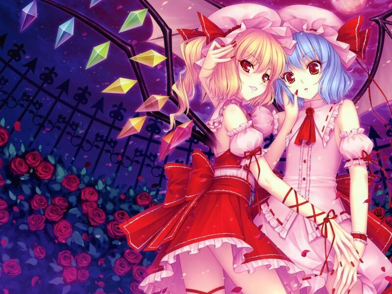 Two Anime Girls — Pink, Dreamy, Night