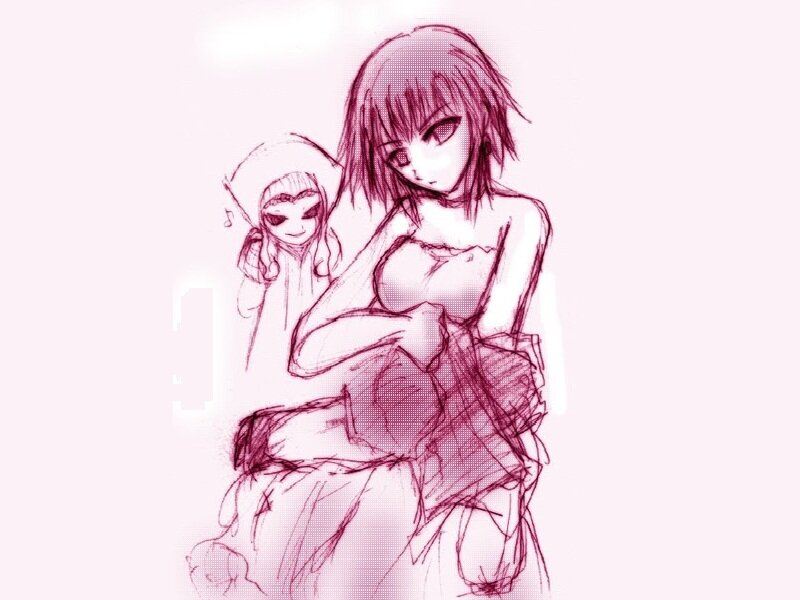 Two Anime Girls — Pink, Melancholic