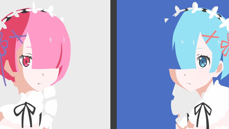 Two Anime Girls — Pink, Neutral, Flowers