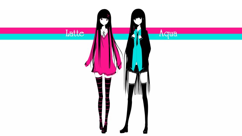 Two Anime Girls — Pink, Neutral, Text