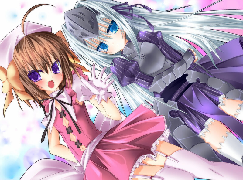 Two Anime Girls — Pink, Playful, Armor
