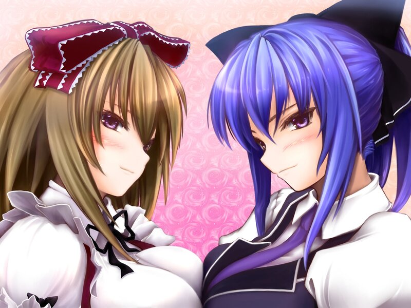 Two Anime Girls — Pink, Playful, Bows