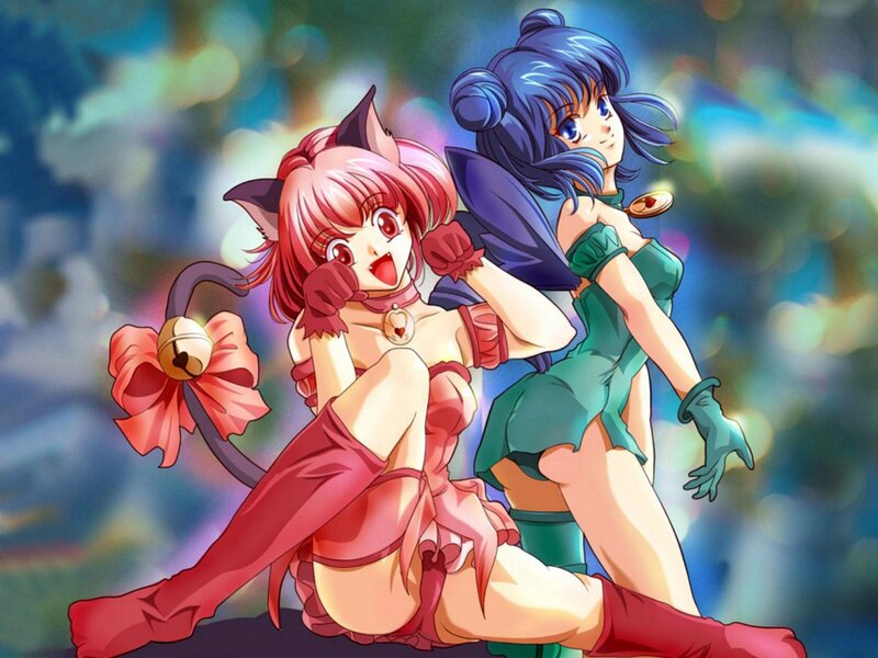 Two Anime Girls — Pink, Playful, Cat Ears, Tail
