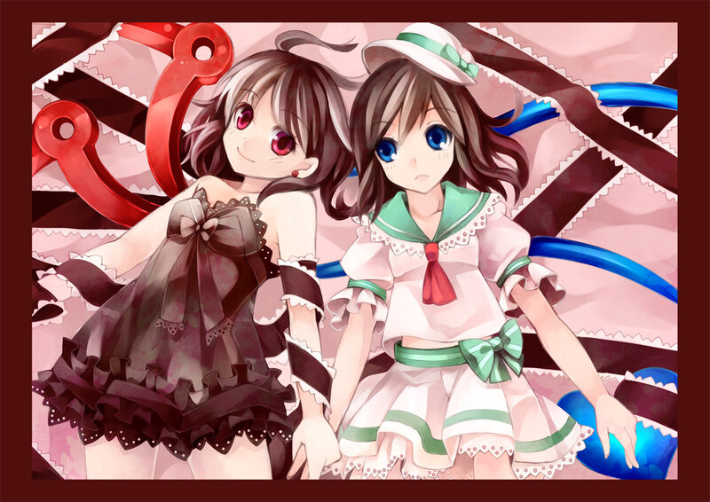 Two Anime Girls — Pink, Playful, Dresses