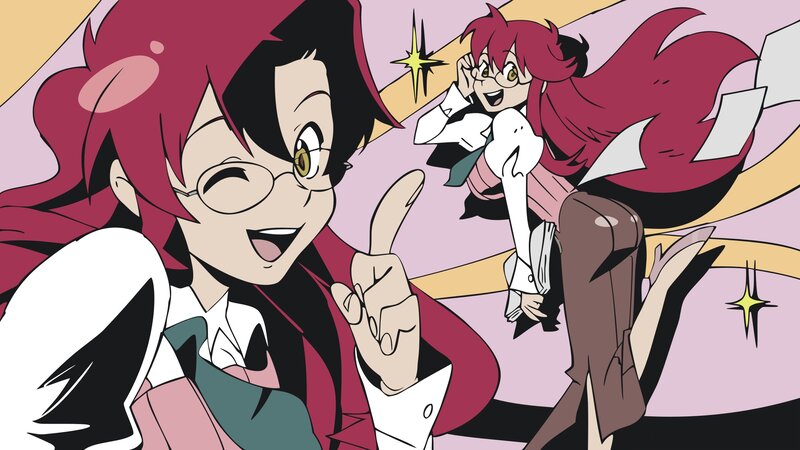 Two Anime Girls — Pink, Playful, Glasses