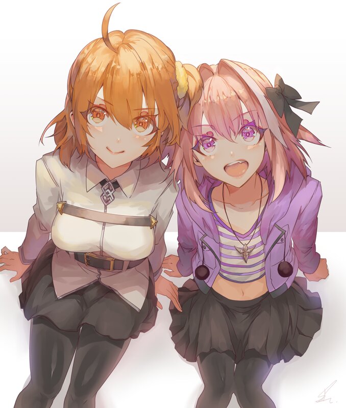 Two Anime Girls — Pink, Playful, Jackets