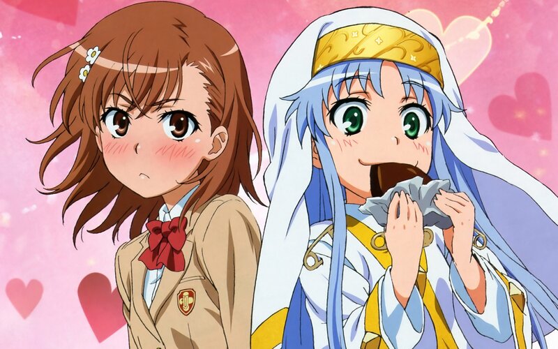 Two Anime Girls — Pink, Playful, School Uniform, Costume