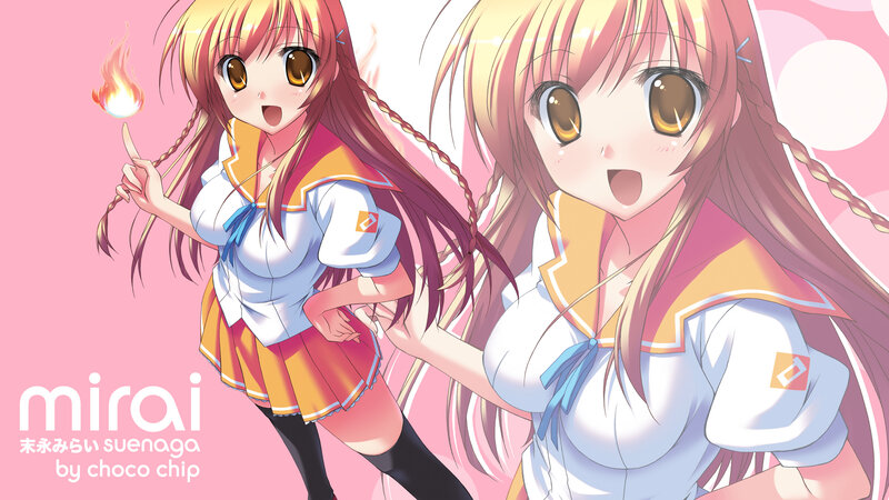 Two Anime Girls — Pink, Playful, School Uniform