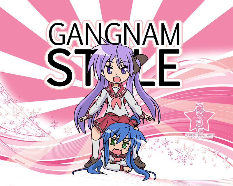 Two Anime Girls — Pink, Playful, School Uniforms, Text