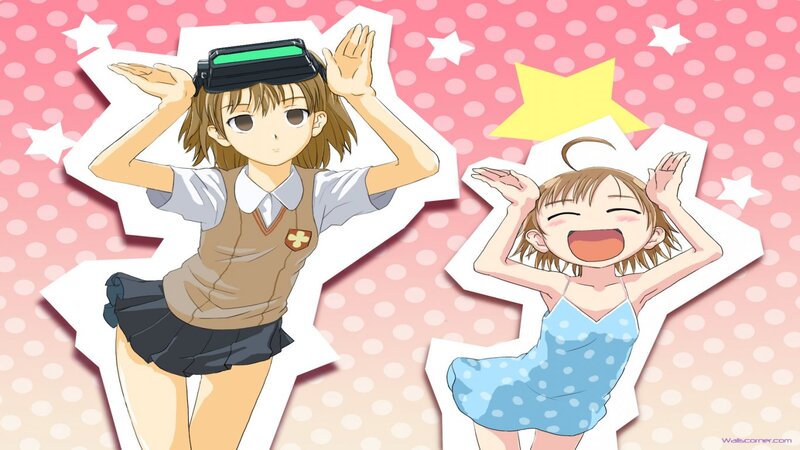 Two Anime Girls — Pink, Playful, Stars, Polka Dots