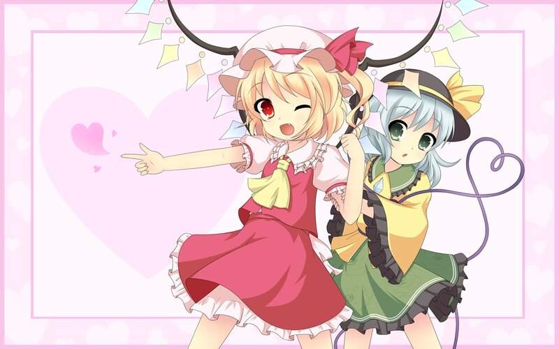 Two Anime Girls — Pink, Playful