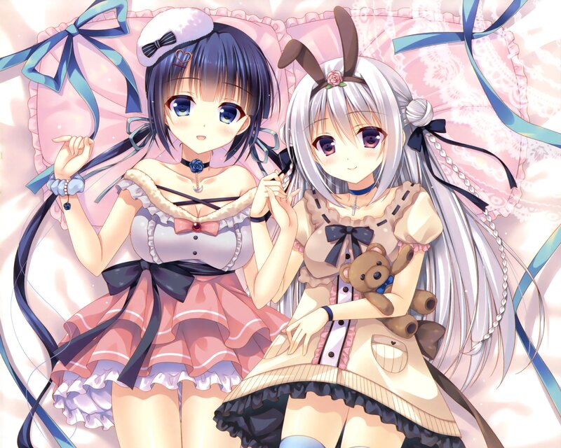 Two Anime Girls — Pink, Sweet, Bows