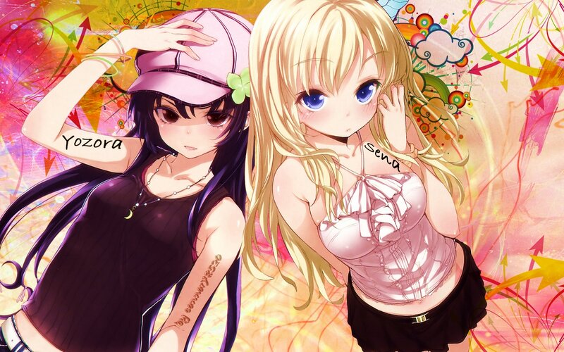 Two Anime Girls — Pink, Vibrant