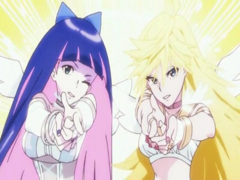 Two Anime Girls Pointing — Blue