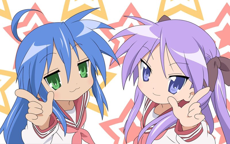 two anime girls posing