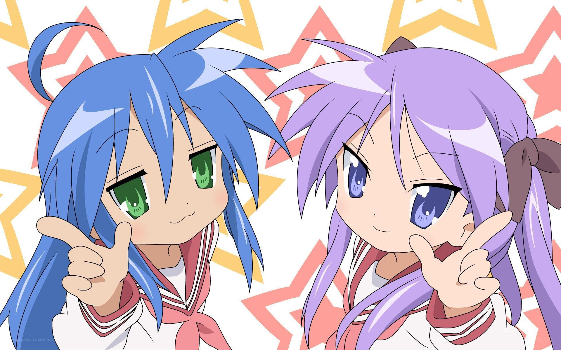 two anime girls posing