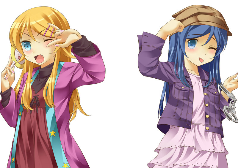 Two anime girls posing