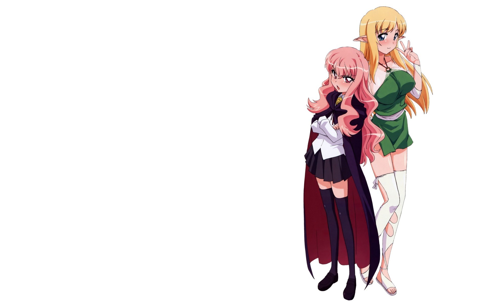 two anime girls posing