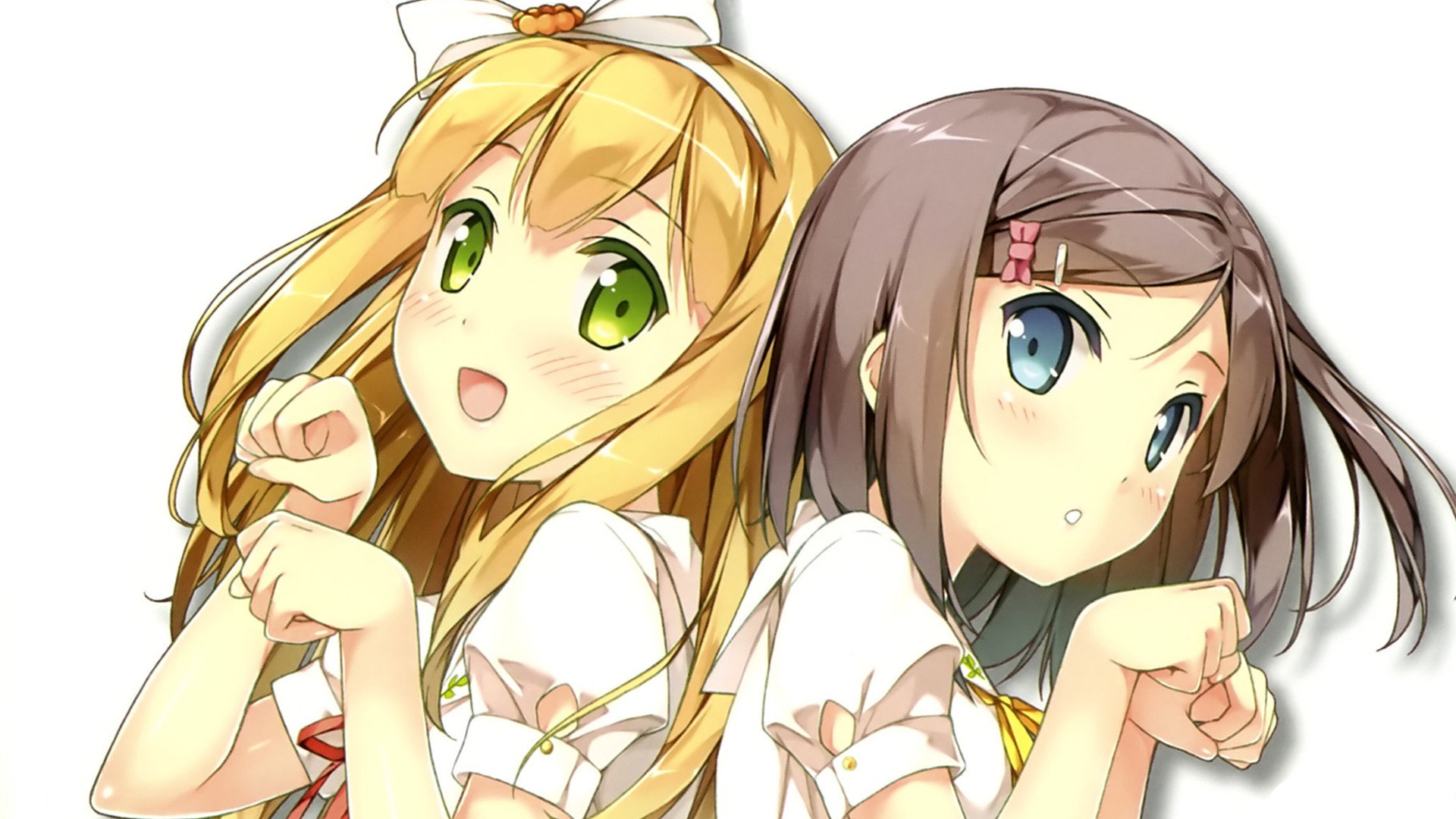 two anime girls posing