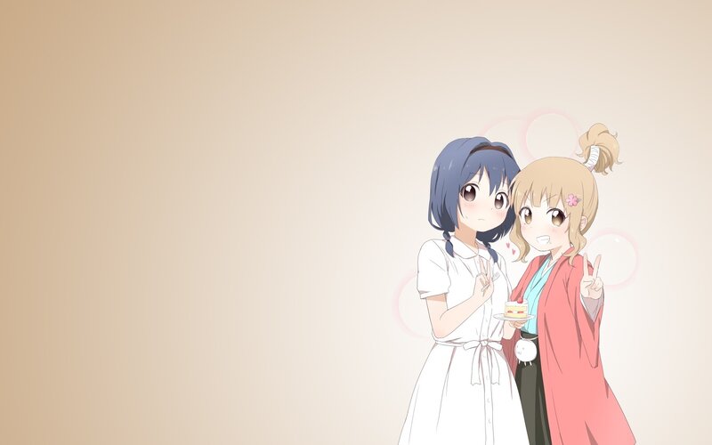 Two Anime Girls Posing — Beige