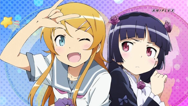 Two Anime Girls Posing — Blue, Cheerful, Playful
