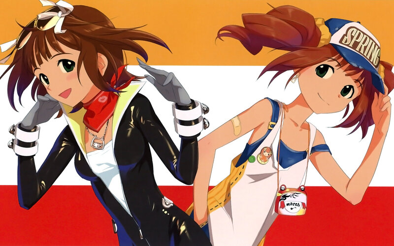 Two Anime Girls Posing — Orange